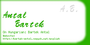 antal bartek business card